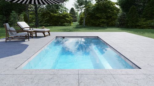 Spa da incasso per nuoto controcorrente - SESAME 400 - Tilestone Pools one piece tiled pools - rettangolare / multiposto / in composito