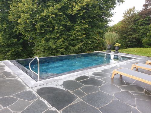 Spa da incasso per nuoto controcorrente - Tilestone Pools one piece tiled pools - rettangolare / multiposto / da esterno