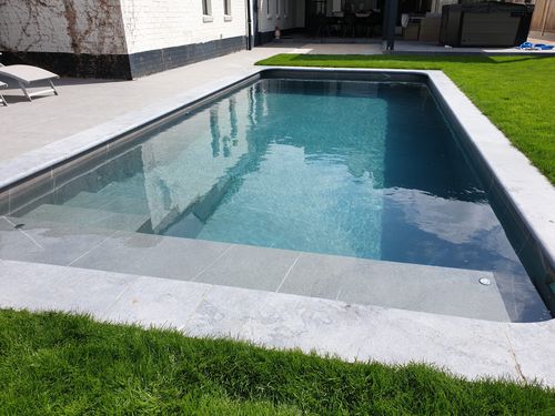 Spa da incasso per nuoto controcorrente - 7x3 - Tilestone Pools one piece tiled pools - rettangolare / multiposto / da esterno