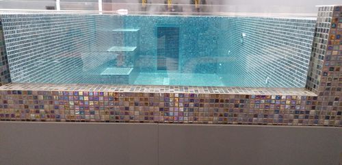 Spa per nuoto controcorrente fuoriterra - Tilestone Pools one piece tiled pools - rettangolare / multiposto / in mosaico