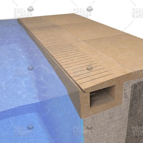 Griglia per canalina in pietra naturale - System Andreas No22 - Poolstones - per piscina