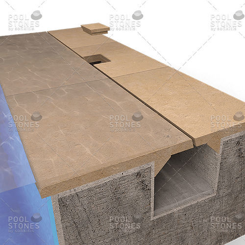 Griglia per canalina in pietra naturale - System No8 - Poolstones - per piscina