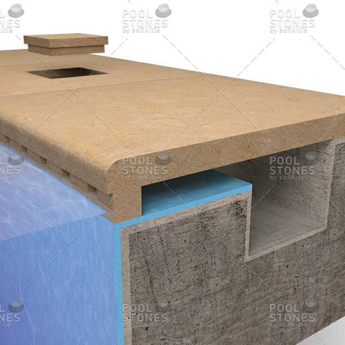 Griglia per canalina in pietra naturale - System No11 - Poolstones - per piscina