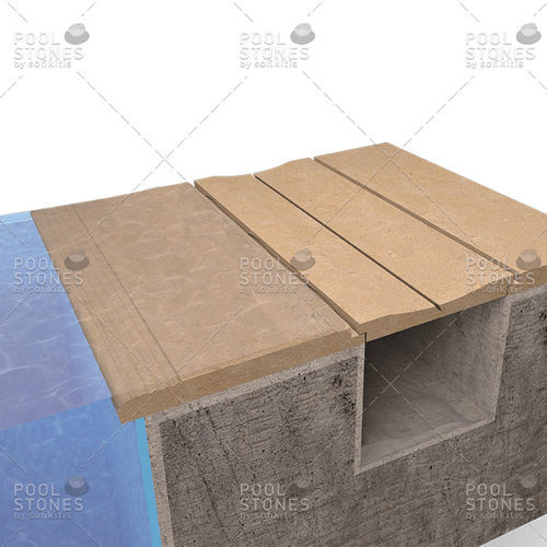 Griglia per canalina in pietra naturale - System No12 - Poolstones - per piscina