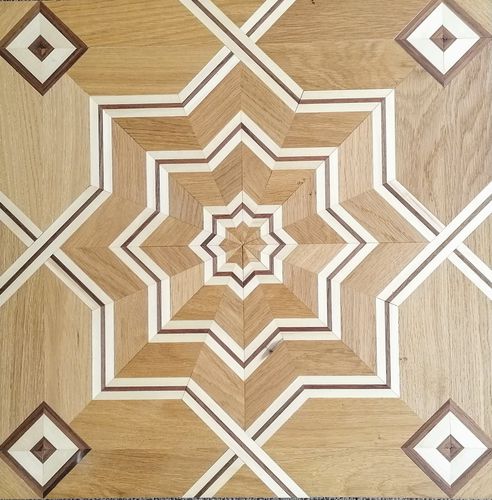 Parquet multistrato - MARQUETRY TILE, CUSTOMIZED - SURCO interiors - in legno / in rovere / con intarsio in legno