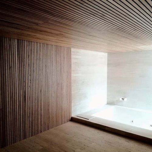 Lastra di paramento in legno - wooden wall /cladding panel - SURCO interiors - da incollare / inchiodata / per nuovo supporto