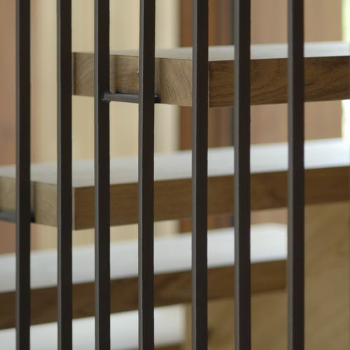 Scala dritta - SURCO interiors - a L / con gradini in legno / con struttura in acciaio inossidabile