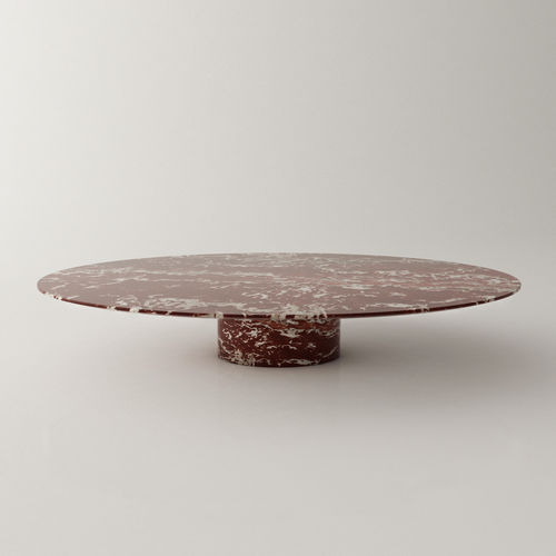 Tavolino basso contemporaneo - MOÖN - Roig - art & design - - in marmo / con supporto in marmo / rotondo