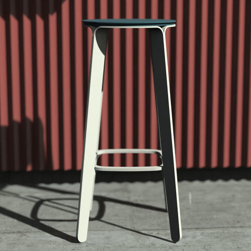 Sgabello da bar contemporaneo - Peel  - Shift - in alluminio / con supporto in alluminio / con 4 gambe
