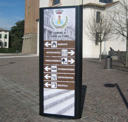 Totem di segnalazione - LIPARI - Ferrinox - per spazio pubblico