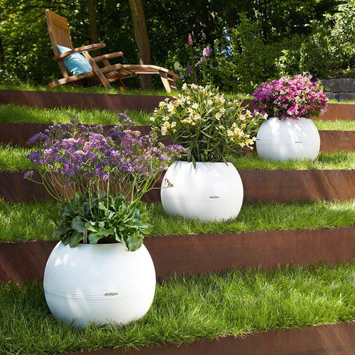 Fioriera in plastica - LECHUZA-PURO - Gover Horticulture LLC - rotonda / contemporanea / contract