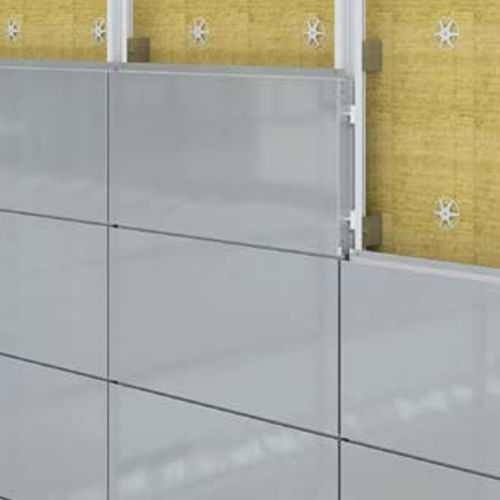 Rivestimento di facciata in pannelli - OMEGA 41 - ISOSTA international - in alluminio / orizzontale / ad arco