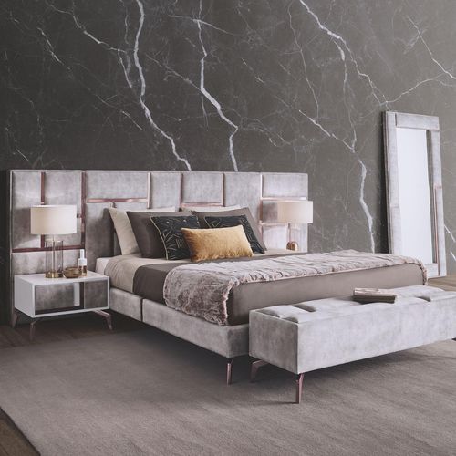 Letto king size - JAZZ - MHR - contemporaneo / imbottito / con testiera