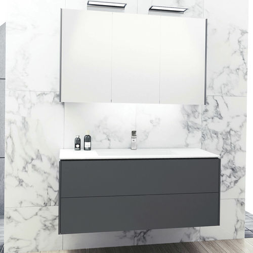 Mobile lavabo doppio - D-LINE - UAB KAME - sospeso / in MDF / in ceramica