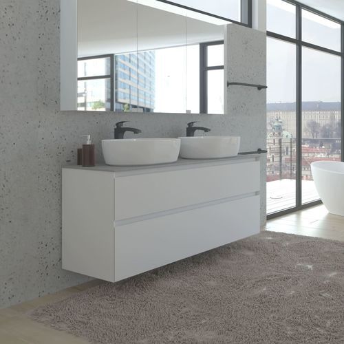 Mobile lavabo doppio - LOFT - UAB KAME - sospeso / in MDF / in Corian®