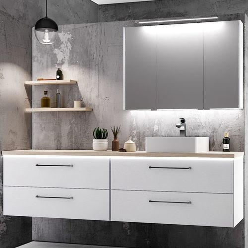 Mobile lavabo doppio - NATURA - UAB KAME - sospeso / impiallacciato in legno / in ceramica