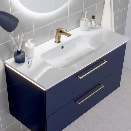 Mobile lavabo doppio - NATURA COLOUR - UAB KAME - sospeso / in MDF / in ceramica