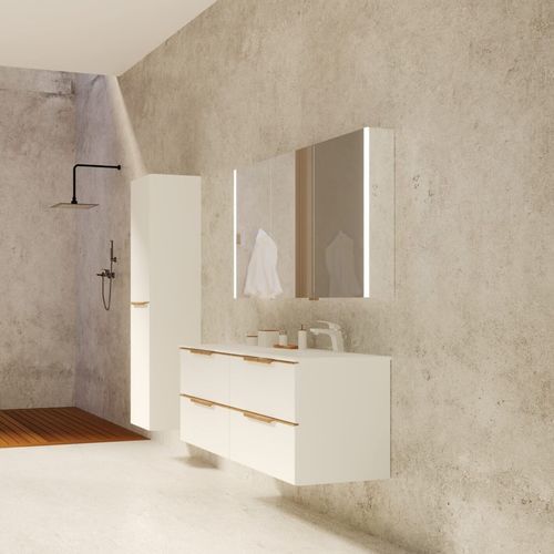 Mobile lavabo sospeso - AMBER LEFT - UAB KAME - in MDF / in Corian® / contemporaneo