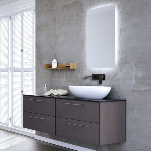 Mobile lavabo sospeso - NATURA - UAB KAME - impiallacciato in legno / in ceramica / contemporaneo