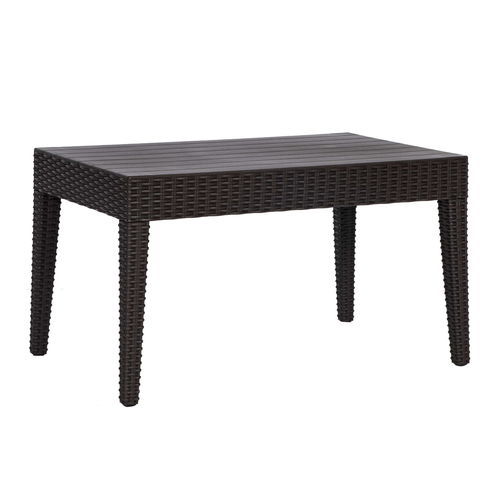 Tavolino basso contemporaneo - Nova  - YÜCEL OUTDOOR FURNİTURE  - in rattan / con supporto in rattan / rettangolare