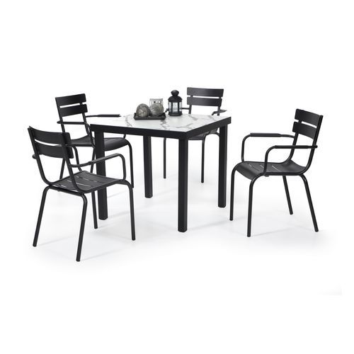 Tavolo contemporaneo - Decor  - YÜCEL OUTDOOR FURNİTURE  - in HPL / in ceramica / con supporto in alluminio