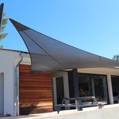 Vela ombreggiante resistente agli UV - DOUBLE COURBURES - l'Atelier des voiles - su misura / triangolare / rettangolare