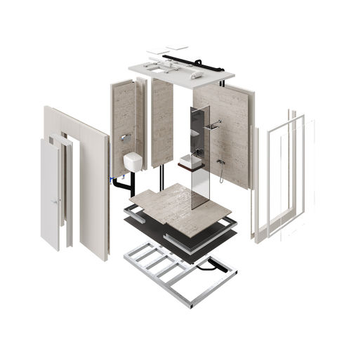 Bagno contemporaneo - Tethys Italy - in acciaio galvanizzato / prefabbricato / su misura