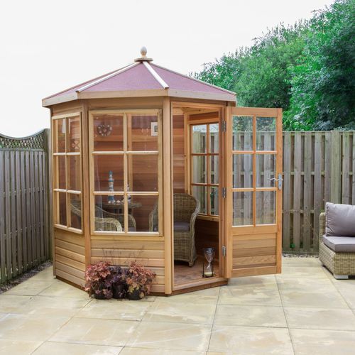 Capanno per giardino in legno - SHIPTON - Alton greenhouses - in cedro rosso / in vetro / contemporaneo
