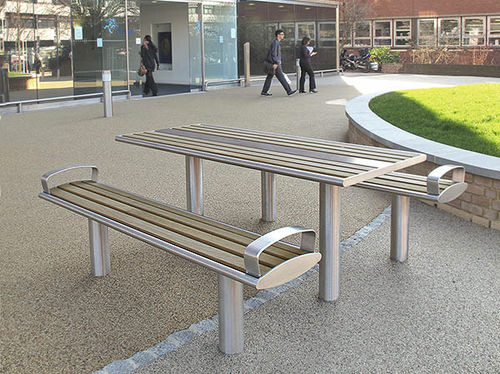Tavolo da picnic contemporaneo - ZENITH® - Furnitubes - in acciaio / in acciaio galvanizzato / in acciaio inossidabile
