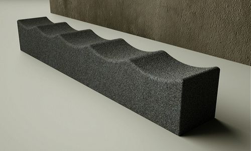 Panca per spazi pubblici contemporanea - RIPPLE - CHRIS NANGLE - in granito / di lunga durata