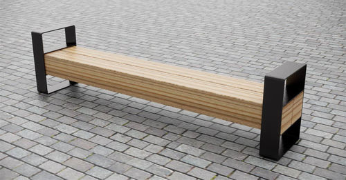 Panca contemporanea - THE 140 BEAM - CHRIS NANGLE - in legno di latifoglie / in metallo / con braccioli