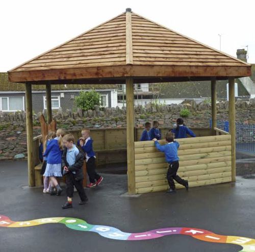 Gazebo in legno - SETTER PLAY - tetto in legno / per spazio pubblico / per parco giochi