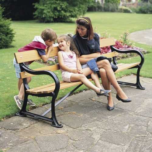 Panca per spazi pubblici classica - BARTON  - WICKSTEED - in legno / in acciaio / con schienale