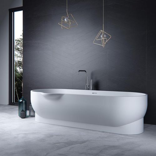 Vasca da bagno ovale - EROSION BT01 - Le Projet - da appoggio / in Solid Surface / bianca