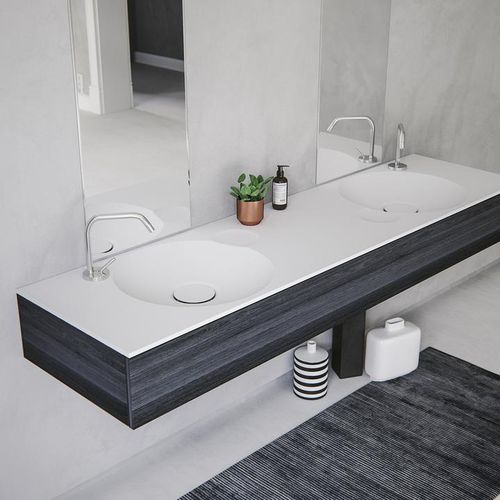 Lavabo da incasso - EROSION-02 DUAL - Le Projet - in Solid Surface / doppio / rettangolare