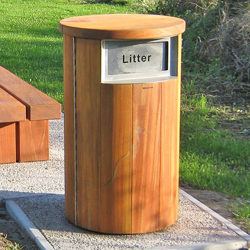 Portarifiuti pubblico - LBR 90 - Woodscape. - in legno / con coperchio / contemporaneo