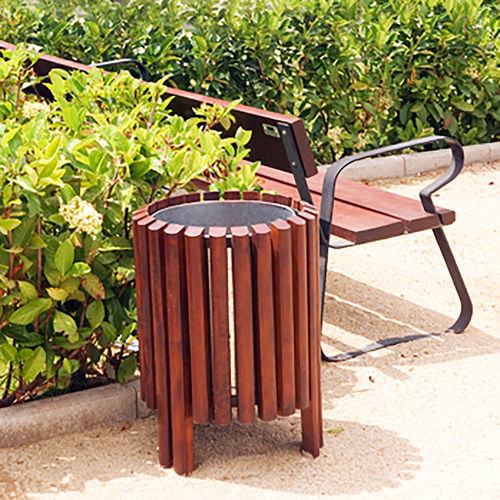 Portarifiuti pubblico - SALOU - Woodscape. - in acciaio galvanizzato / in legno / contemporaneo