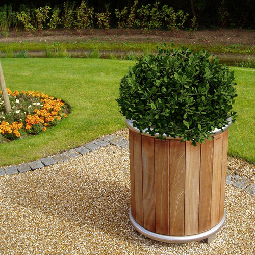 Fioriera in legno - EXCEL - Woodscape. - in acciaio inossidabile / rotonda / contemporanea