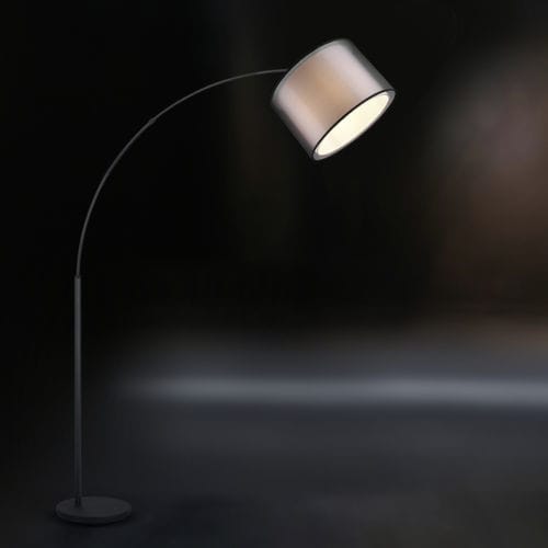 Lampada da terra - BURTON - TRIO Leuchten GmbH - in metallo / in tessuto / contemporanea