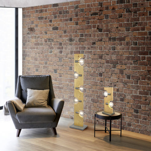 Lampada da pavimento - TAILOR - TRIO Leuchten GmbH - in legno / contemporanea / con cavo