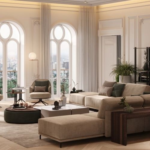 Divano moderno - ELYSIAN - Praddy Unipessoal lda - da sala / in tessuto / in legno
