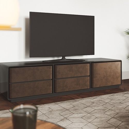Supporto per TV da terra contemporaneo - BRANDEN - Praddy Unipessoal lda - con supporto per lettore DVD / in acciaio verniciato / per uso residenziale