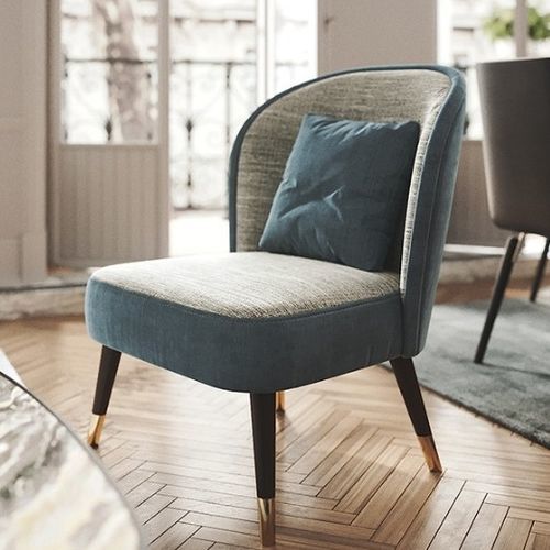 Poltrona design - ABBEY - Praddy Unipessoal lda - in tessuto / in acciaio inossidabile / in legno massiccio