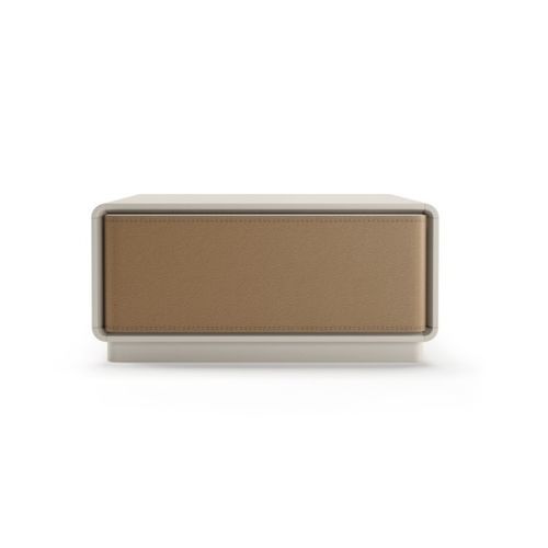 Comodino moderno - BRANDEN I - Praddy Unipessoal lda - in pelle / con supporto in cuoio / rotondo