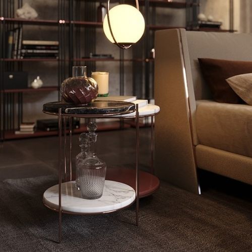 Tavolo d'appoggio contemporaneo - STANLEY II - Praddy Unipessoal lda - in rame / in acciaio inossidabile / in legno laccato