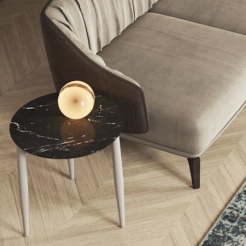 Tavolo d'appoggio design - BONSAI - Praddy Unipessoal lda - in marmo / con supporto in metallo / rotondo