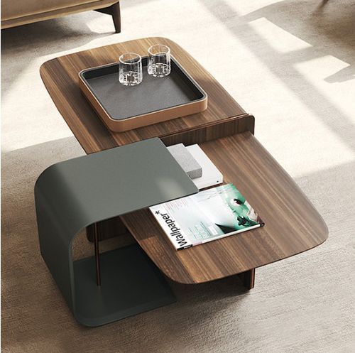 Tavolino basso contemporaneo - HAVASU - Praddy Unipessoal lda - in metallo / in legno / con supporto in legno