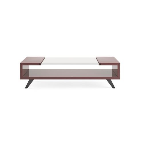Tavolino basso moderno - PORTER - Praddy Unipessoal lda - in vetro / con supporto in legno / rettangolare