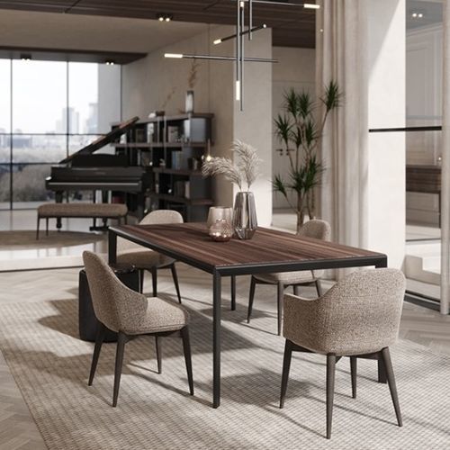 Tavolo da pranzo design - BALBOA - Praddy Unipessoal lda - in acciaio inossidabile / con supporto in acciaio inossidabile / rettangolare