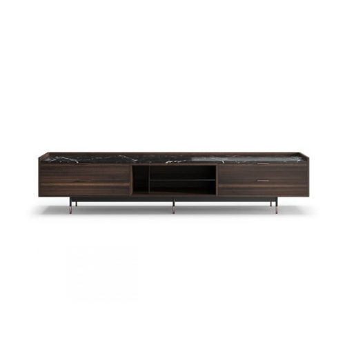Supporto per TV da terra contemporaneo - ST003 - Praddy Unipessoal lda - con cassetti / con vano contenitore / con ripiani